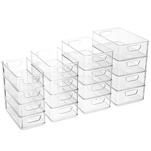 Munfix Set Of 16 Refrigerator Organizer Bins - Plastic Pantry - Image 4