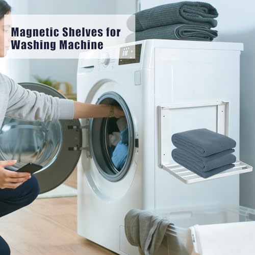 White Magnetic Appliance Shelf, Side Storage for Fridge & Washer - Image 6