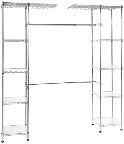 Amazon Basics Expandable Adjustable Metal Closet Organizer with - Image 2