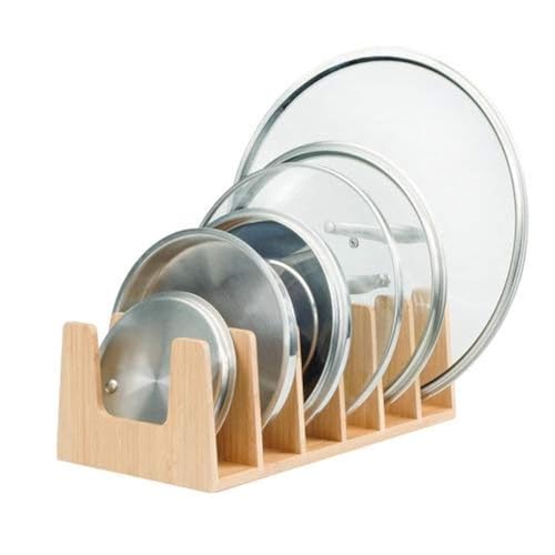 MobileVision Bamboo Pot Lid Holder Organizer for Storage - Image 2