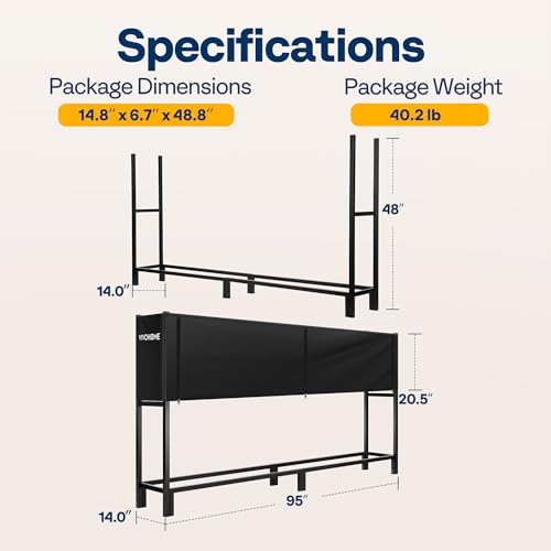 VIVOHOME Upgraded Heavy Duty 8 ft 1/2 Cord Firewood Rack - Image 3