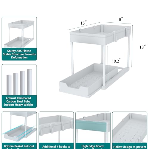 DEKAVA Cabinet, 2 Pack Under Sink Organizer - Image 3