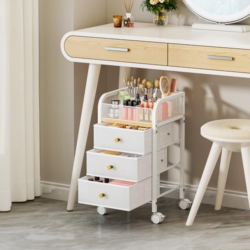 Rolling Makeup Organizer Cart - Under Desk Vanity Makeup - Image 6