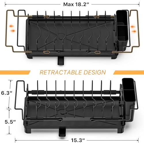 Small Dish Drying Rack - Expandable Dish Drying Rack with Drying - Image 3