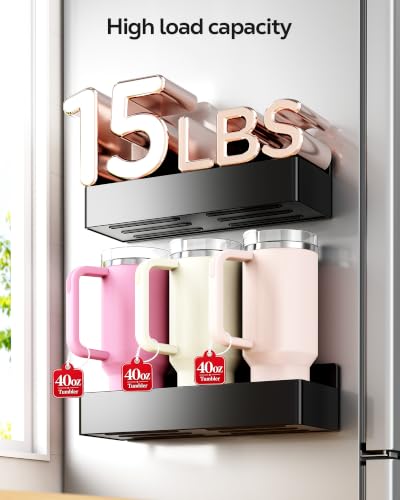 Nieifi Magnetic Shelf for Fridge, Black, 4 pieces - Image 4