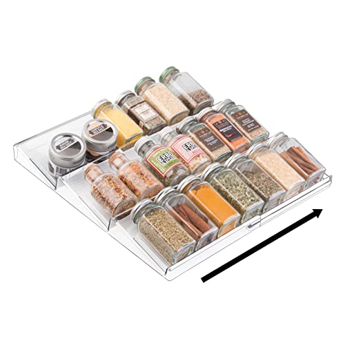 mDesign Expandable Plastic Deluxe Spice Rack, Drawer - Image 5