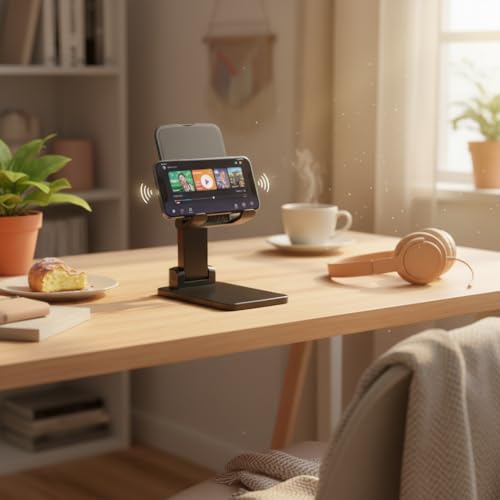 Adjustable Phone Stand, Heavy Duty Black Phone Holder - Image 7