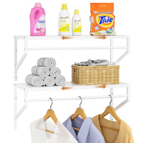 ThreeHio 2 Pack Expandable Laundry Room Shelves | Home Organization - Image 2