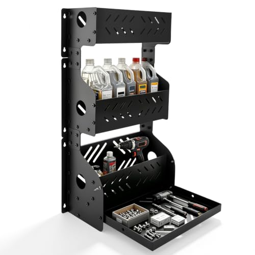 3-Tier Wall-Mounted Storage Cabinet with Flip-Down Work - Image 2