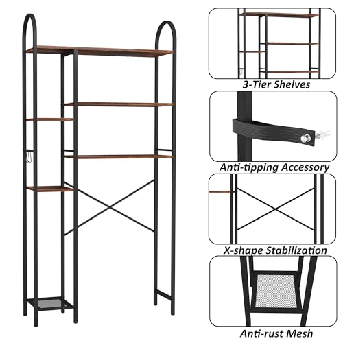 HOMEFORT Over The Toilet Storage with Side Rack, 6-Tier - Image 6