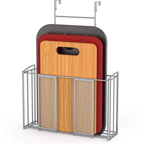Simple Houseware Over Cabinet Door Mesh Organizer, Silver - Image 2