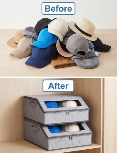 2 Pack Hat Organizer for Baseball Caps, Stackable Hat - Image 7