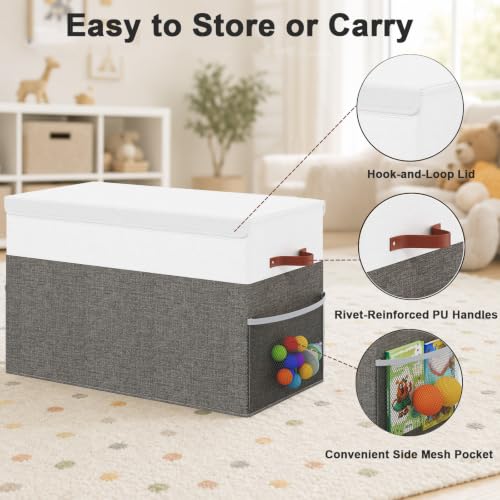 Large Toy Storage Box with Lid, Toy Chest Organizer Bin for Kids - Image 6