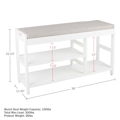 Lavish Home Shoe Bench - 3-Tier Wooden Shoe Rack | Home Organization - Image 4
