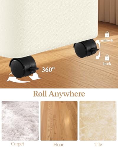 Laundry Hamper with Wheels, 75L Rolling Laundry Basket - Image 4