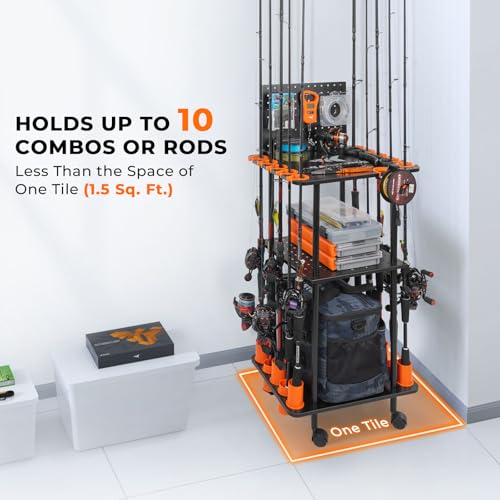 KastKing Gear Trolley V10 Mobile Fishing Rod Holder for 10 Rods - Image 5