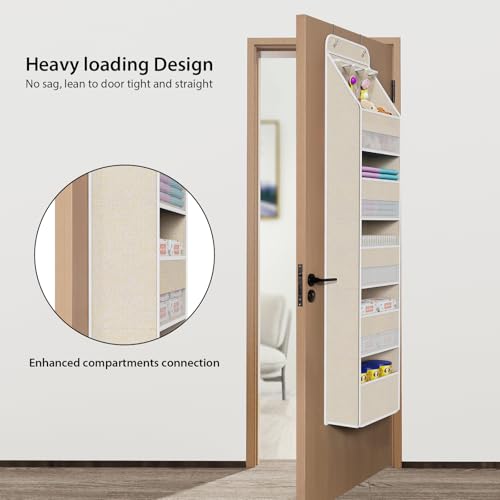 Univivi Over the Door Organizer for Baby Nursery, Beige Pattern - Image 3