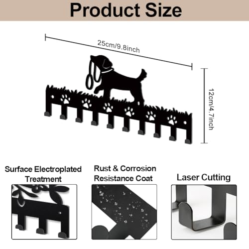 MAYJOYDIY Metal Dog Coat Hooks Wall Mount Dog Leash Coat - Image 4