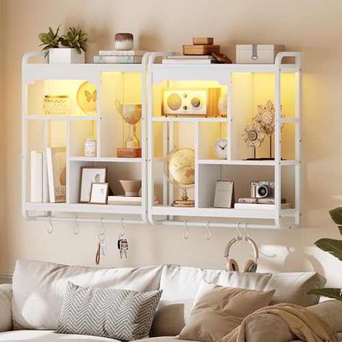 HOOBRO Gaming Floating Shelves for Wall, 26.4" LED wall Shelf - Image 5