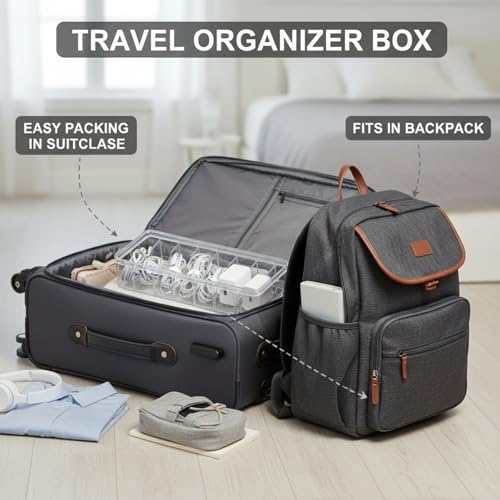 Tatuo Cord Organizer Box with Lid, Clear, 2 Pack - Image 6
