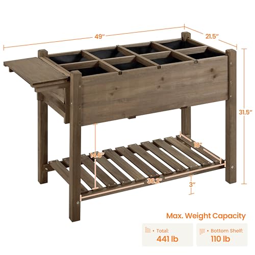 Yaheetech Herb Garden Planter Outdoor Wood Standing Garden - Image 4