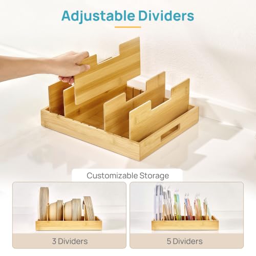 Vtopmart Large Bamboo Lid Organizers with 7 Extra Tall Dividers - Image 7