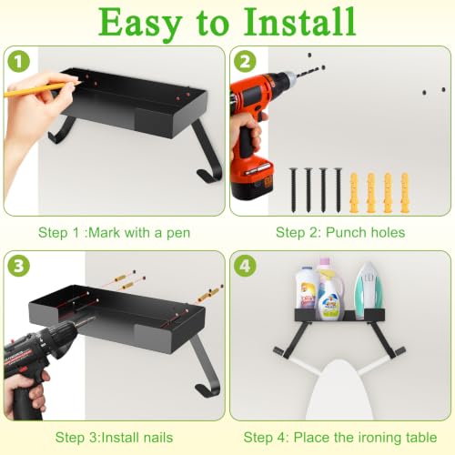 Ironing Board Hanger Wall Mount, Metal T&Y Shaped Iron - Image 4