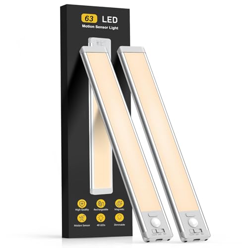 MCGOR 14.7inch Under Cabinet Lighting, 2 Pack Rechargeable Motion - Image 2