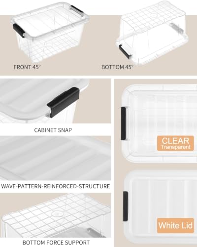 Plastic Storage Bins with Lids 6 Pack, 6.7 Quart Storage - Image 6