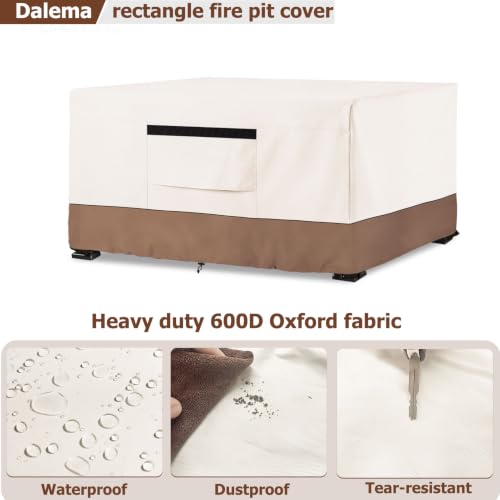 Fire Pit Cover,Outdoor Heavy Duty 600D 100% Waterproof Fire Pit - Image 5