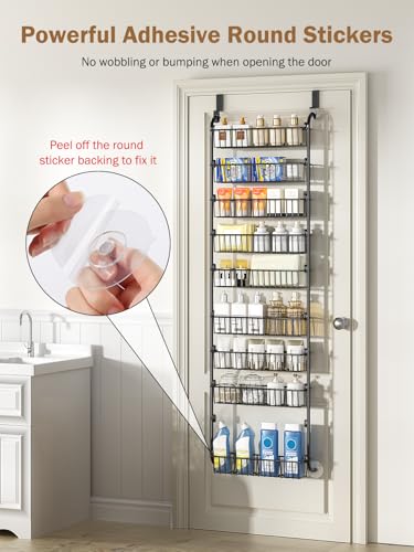 Delamu Over The Door Pantry Organizer, 9-Tier Pantry Door - Image 7