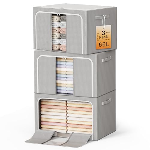 Clothes Storage Bins with Metal Frame Foldable Stora | All Products - Image 2