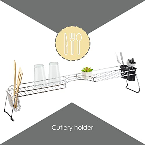 Over Sink Shelf, (Chrome) by Home Basics | Steel Over The Kitchen - Image 3