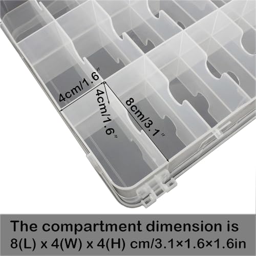 Double-Sided Sewing Organizer Box with 46 Grids - Clear - Image 4