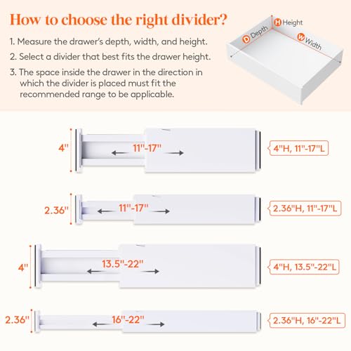 Lifewit 4" High Upgrade Drawer Divider, Adjustable D | All Products - Image 4