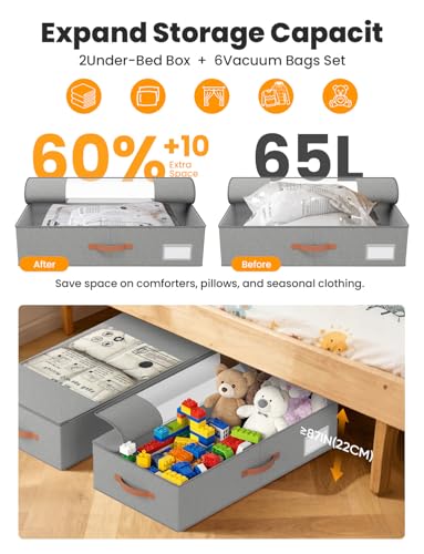 TOSKING 2-Pack Under Bed Storage Drawers with Wheels, Gray - Image 6