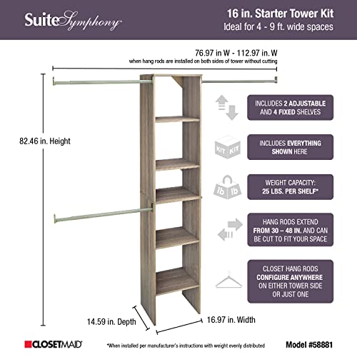 ClosetMaid SuiteSymphony Wood Closet Organizer Starter Kit - Image 4