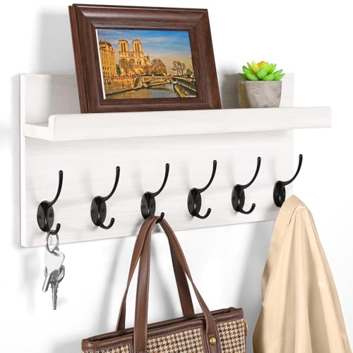 HRONRAD Coat Rack Wall Mount, 17" Farmhouse Wall Shelf - Image 2