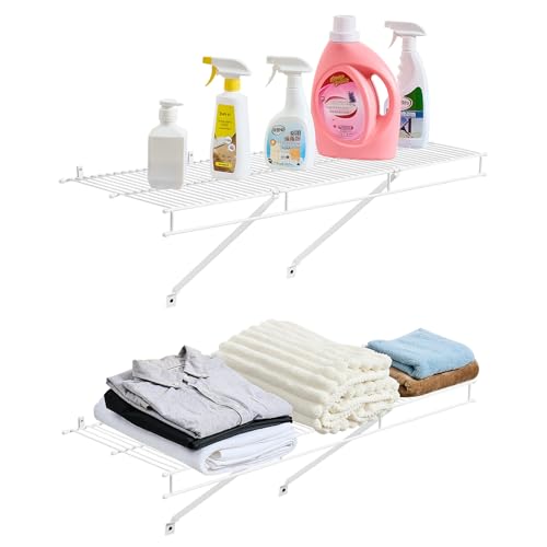 VEVOR Wire Shelf Kit, 3 ft, Set of 2, Wall Mounted Wire - Image 2