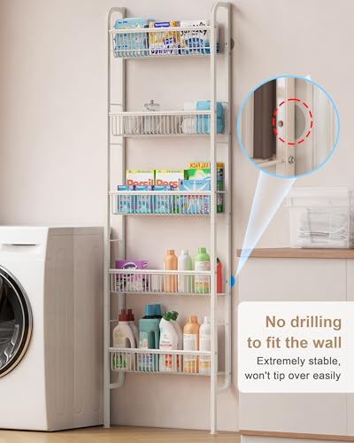 UMDONX Narrow 5-Tier Behind-the-Door Bathroom Storage Rack - Image 7