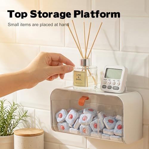 Dishwasher Detergent Pods Holder Wall-Mounted Clear - Image 7