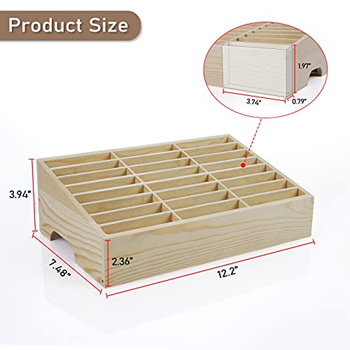 24-Grid Wooden Cell Phone Holder Desktop Organizer - Image 3