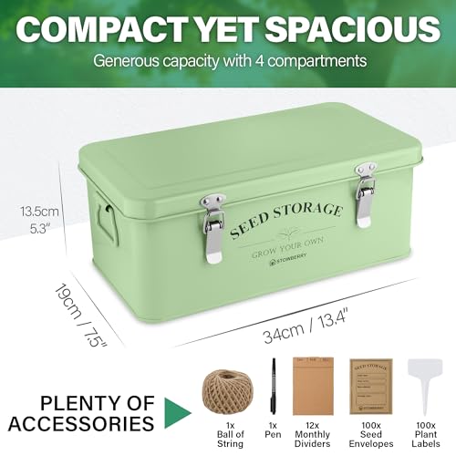 Seed Storage Box Organiser - Seed Tin with Over 200 Accessories - Image 3