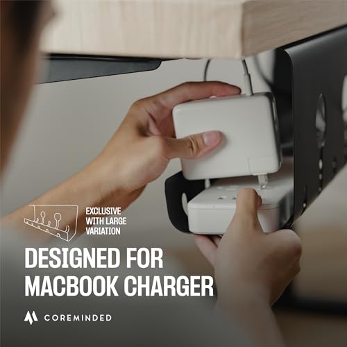 COREMINDED No-Drill Under Desk Cable Management Tray | Cable Managemen - Image 7