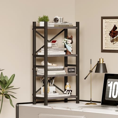 2-Pack Desktop Bookshelf, 4-Tier Stackable Narrow Bookcase - Image 3