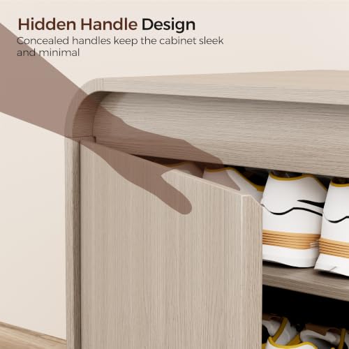 Modern Curved Entryway Shoe Storage Bench - Image 8