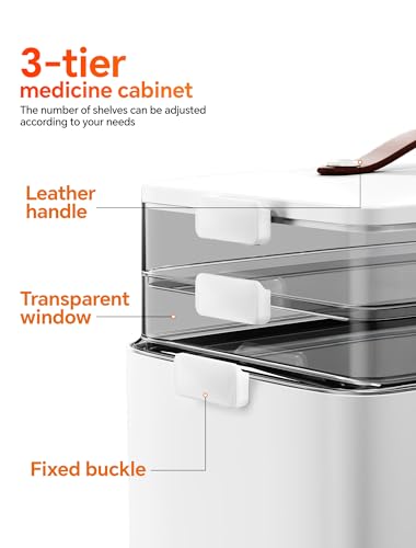 Medicine Cabinet Organizer Box for Medication Storage, 3-Tier - Image 4