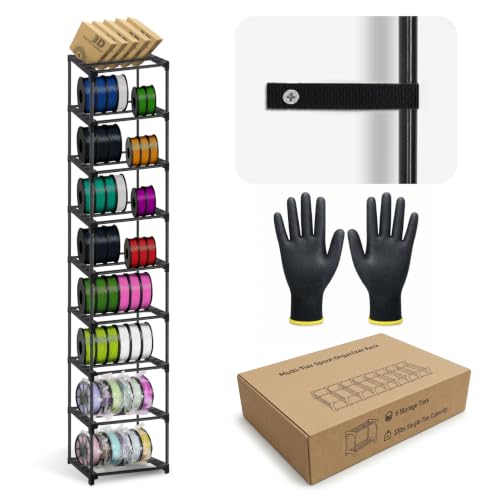 Holds 54 x 1kg Spools, Upgraded 9-Tier 3D Filament Storage - Image 2