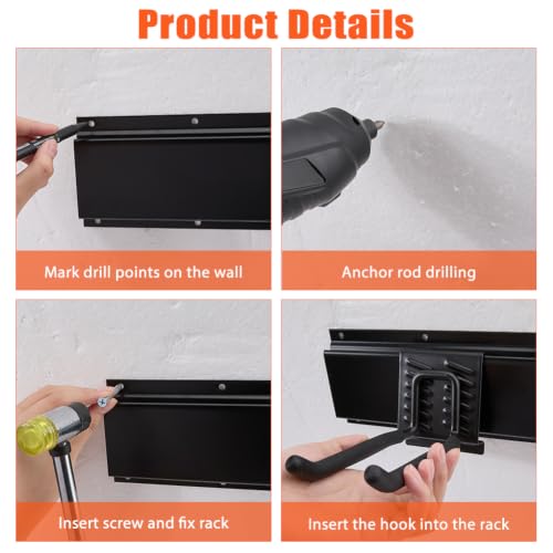 94.5" Heavy Duty Garage Tool Organizer Wall Mount for Power Tool - Image 5