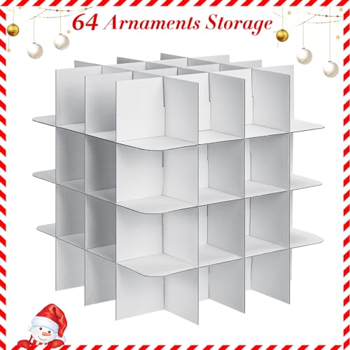 4 Pcs Ornament Storage Box with 64 Compartments, Tree Style - Image 5